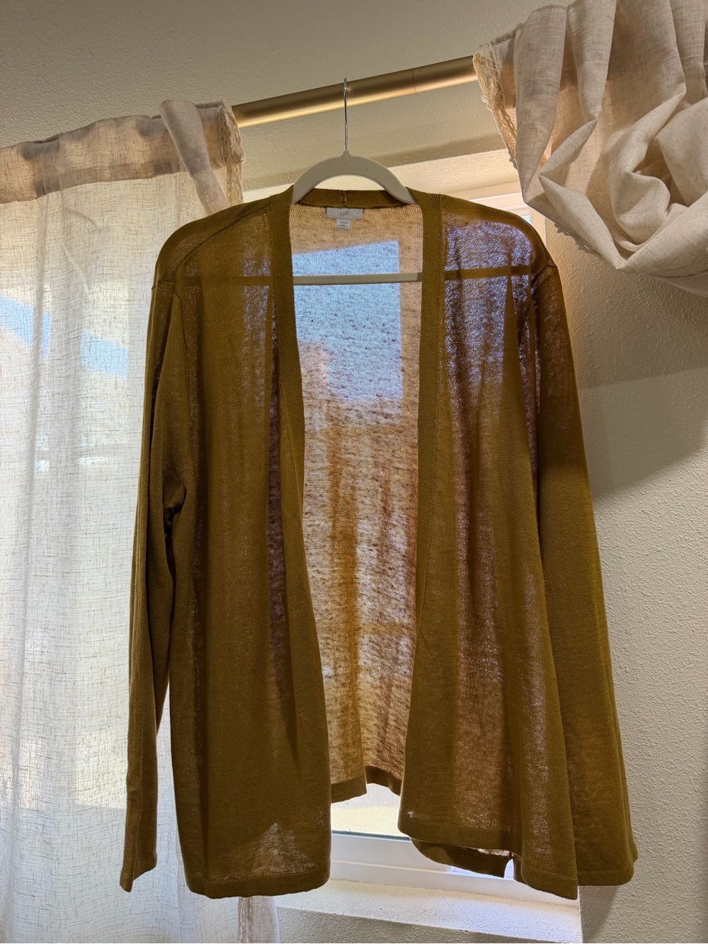 Lightweight Open-Front Women’s Cardigan - Olive Mustard Khaki Brown